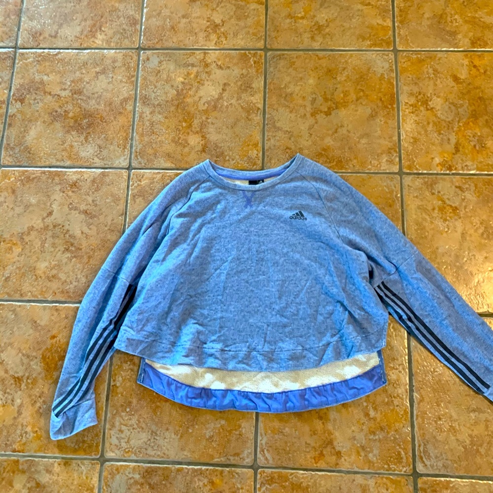 Adidas blue long sleeve sweater